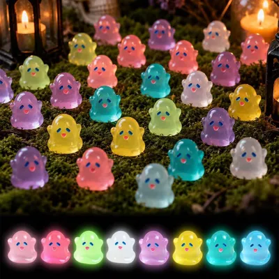 Productafbeelding van Mini-spookfiguren van hars - Set van 70 - Halloween-figuren - Mini-spooklichten