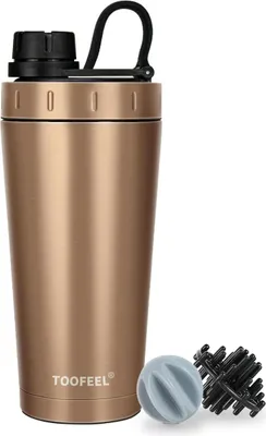 Image de Bouteille de protéine shaker isolée en acier inoxydable 20 oz sans , double paroi vaccinée, anti-fuite, Gym Shaker