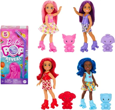 Productafbeelding van Barbie Pop! Reveal Chelsea, Fruitserie (assorti, één figuur)
