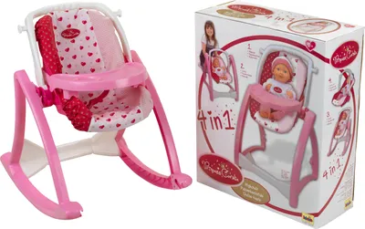 Produktbild von Theo Klein 1682 Baby Coralie Puppen-Hochstuhl | Vier Ausrichtungen: Hochstuhl, Schaukel, Wiege und Trage |