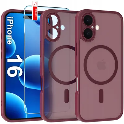 Zdjęcie produktu dla Etui Magnetyczne Matowe Do Iphone 16 |Do Magsafe Trwałe + Szkło