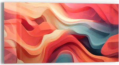 Produktbild von DEQOART Glasbild Echtglas 60x30 cm 'Wogen der Harmonie' Wandbild Bild modern Deko