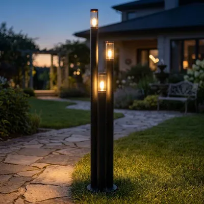 Produktbild von Smart RGB LED Stehleuchte, Edelstahl, schwarz, H 170 cm