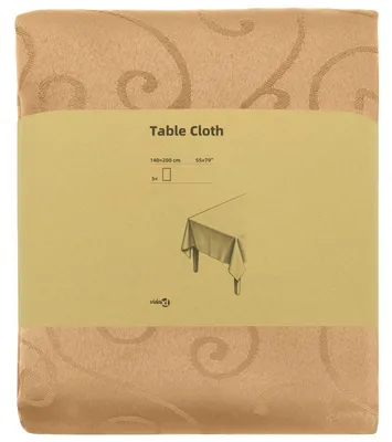 Image de vidaXL, nappe rectangulaire, lot de 5, beige, 140 x 200 cm