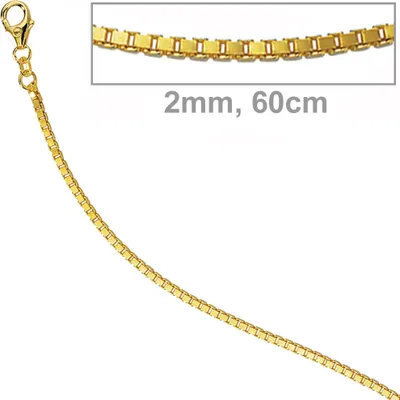 Produktbild von JOBO Venezianerkette 585 Gold Gelbgold diamantiert 2 mm 60 cm Halskette Karabiner
