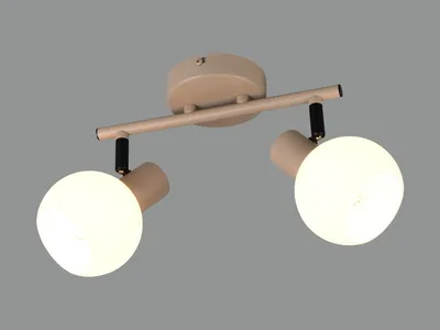 Zdjęcie produktu dla Lampa sufitowa, metal, ciepły beż, E14, 2 źródła światła, L 25 cm