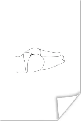 Produktbild von MuchoWow® Poster Linienkunst - Frauen - Unterwäsche 80x120 cm - Papierdruck