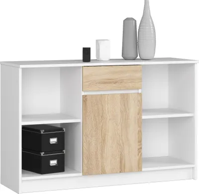 Obrázek produktu pro Komoda raumhirsch, moderní design – Komoda, šířka 120 cm – 1 dvířka – 1 výsuvná zásuvka – 6 polic