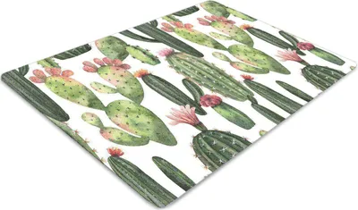 Produktbild von Stuhlunterlage Bürostuhlunterlage 120 cm x 90 cm Bodenmatte Bürostuhlunterlage - Kakteen mit Spitzen.