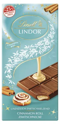 Zdjęcie produktu dla Lindt Lindor, cynamonowe rolki, mleczna czekolada, nadzienie cynamonowe, promocja, 100g