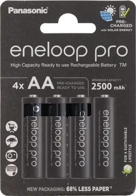 Immagine prodotto di 4x batteria eneloop pro Mignon BK-3HCDE/4BE Ni-MH 1,2V / 2500mAh