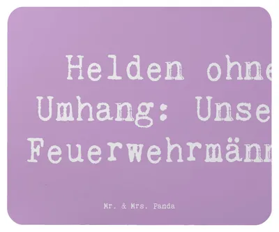 Produktbild von Mr. & Mrs. Panda Mousepad Spruch Feuerwehrmann Helden - Lavendeltraum - Geschenk, Tapferkeit, mauspad pc, Danke sagen, unvergesslich, Aufmerksamkeit, Hingabe, computer