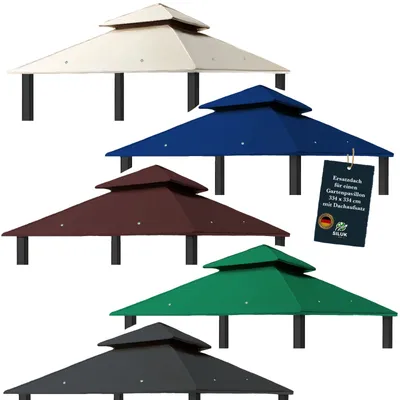 Produktbild von freigarten.de Ersatzdach für Pavillon 330 cm x 330 cm Pavillon Wasserdicht Material: Panama PCV Soft 370g/m² extra stark Modell 10 (Marineblau)