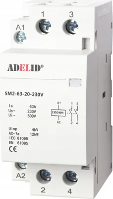 Produktbild von Schaltrelais Leitungsschutzschalter Installationsschütz 63A 2x NO Schließer Spule 230V AC