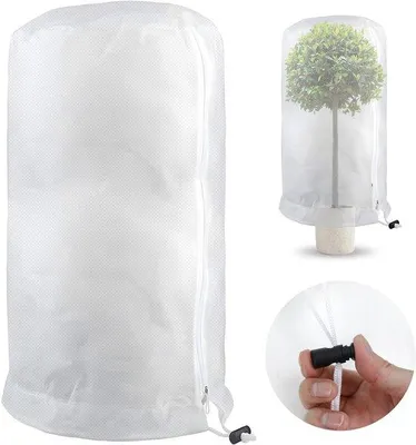 Produktbild von Ibenzoa® Pflanzenschutzhaube – atmungsaktive, lichtdurchlässige Vliesstoff-Hülle mit Kordelzug zum Winterschutz (80×100, 100×120, 120×180 cm)