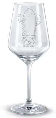 Produktbild von Mr. & Mrs. Panda Weinglas Kaktus Wut - Transparent - Geschenk, ärgern, Rotweinglas mit Gravur, graviert, Kakteen, wütend, Kollege, glas für rotwein, Kelch, Büro