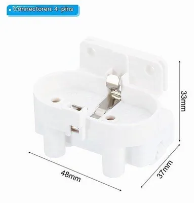 Productafbeelding van 2G11 lamphouder, 2 stuks 4-polige buisfitting H lampvoet voor tl- of led-buislamp, wit