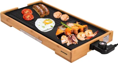 Produktbild von Syntrox Germany Plancha Splendira Elektrogrill 2200W Antihaft Bambus