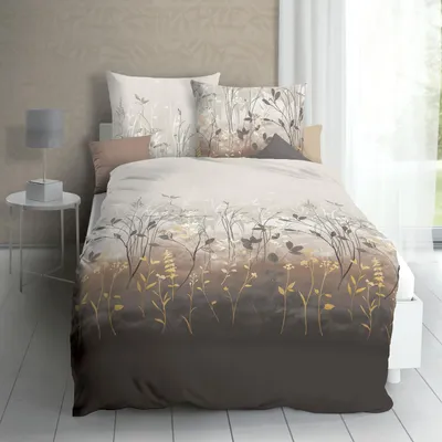 Produktbild von Bettwäsche Kaeppel Satin 443-89 Herbal Gräser kiesel grau 135x200