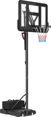 Produktbild von Basketballständer mobil – höhenverstellbar 235-305 cm, Rollen, Schwarz