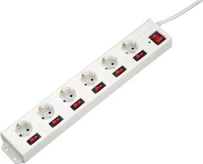 Produktbild von Hama 137239, 1,4 m, Drinnen, Synthetik, Weiß, 6 AC-Ausgänge, 230 V