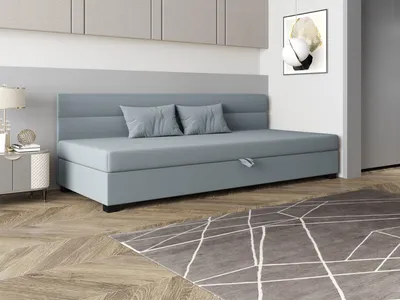 Produktbild von Einzelbett mit Polsterung 120x195 NALINDA BIZ 1 - blaugrau