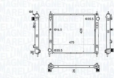 Image de Radiateur, refroidissement moteur MAGNETI MARELLI 350213205500