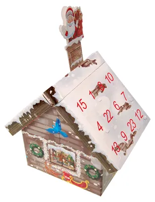 Produktbild von Christbaumschmuck Glas Adventskalender Adventshaus 4-5 cm 24 Anhänger