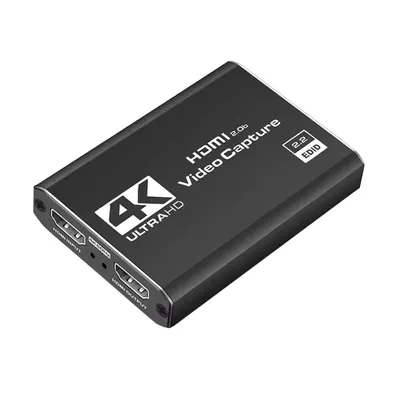 Productafbeelding van HOPE R videokaart, HDMI 4K@60Hz ingang, HDMI- en USB3.0 uitgangen, 1920P 60FPS, loop-out functie, geschikt voor game-opnames, afspelen, en conferenties