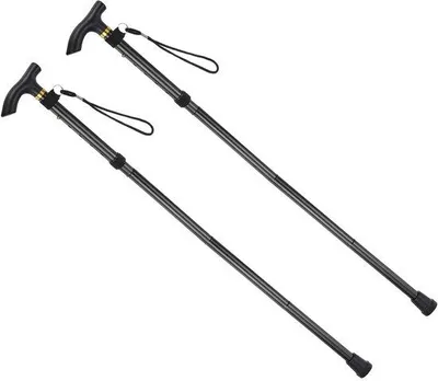 Immagine prodotto di Bastoncini da trekking telescopici, 83–94 cm, in alluminio, neri, per attività all’aperto