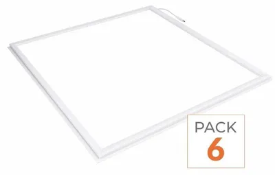 Image de Panneau LED encadré, format 60x60, design mince, 36W, blanc - Pack de 6 - Blanc froid, température de couleur de 6000K à 8000K