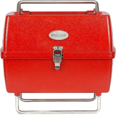 Produktbild von Holzkohlegrill Tragbarer Grill Garten Outdoor Rot Picknickgrill 13-teilig BBQ