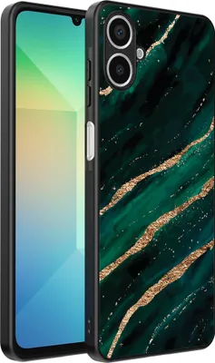 Produktbild von Smartphonica Handytasche Geeignet für Samsung Galaxy A06 mit Marmordruck - TPU Rückseite Abdeckung Fall Marmor Design - Grün Gold