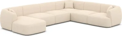 Produktbild von Strukturstoff U-Form XXL Wohnlandschaft Elvira Creme Links