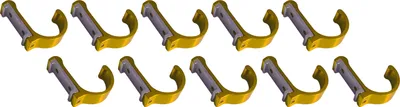 Produktbild von Set mit 10 Aluminium-Kleiderhaken / Garderoben (gebogen, gold)