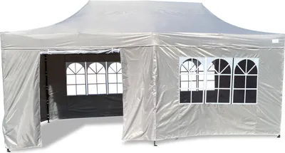 Produktbild von Grasekamp Faltpavillon Modena 3x6m grau inkl. Seitenteile - extra starkes Gestell