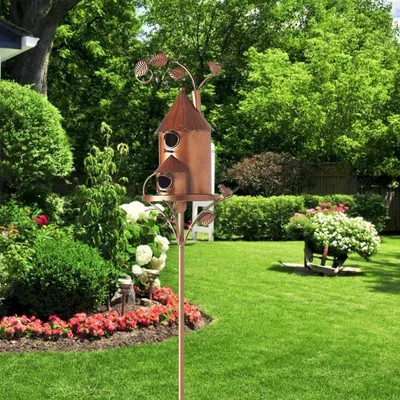 Produktbild von Vogelhaus aus Metall mit Stange,Vogelhaus Pfähle,Vogelhaus Gartendekoration