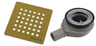 Produktbild von Polysan FLEXIA Duschwannenablauf, Ø 90mm, DN40, Gold matt