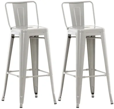Produktbild von TPFLiving 2er Set Barhocker Massimo Metall Silber