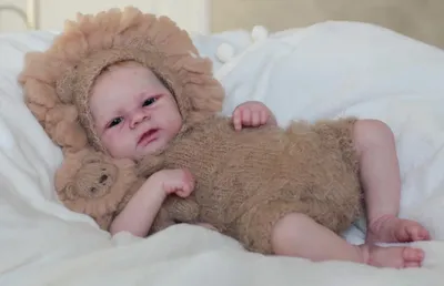 Image de Nouveau-né 49 cm de silicone poupées bébé avec les yeux ouverts filles en vinyle peint à la main des cheveux réalistes