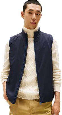 Produktbild von Tommy Hilfiger Herren Weste Lightweight mit Stehkragen, Blau (Desert Sky), XXL