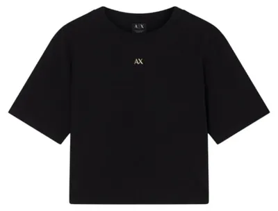 Productafbeelding van Armani Exchange dames T-shirt, model Salin de Giraud, met logo-opdruk op de achterkant, zwart, maat XS