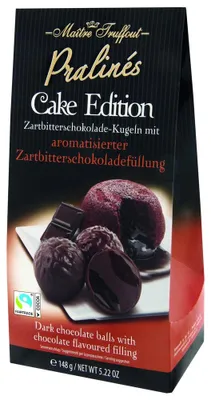 Produktbild von Maître Truffout Pralinen Cake Edition - Zartbitterschokolade 148g