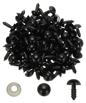 Produktbild von Sicherheitsaugen - 100er Set 10 mm - Kunststoff-Bastelaugen - Schwarz