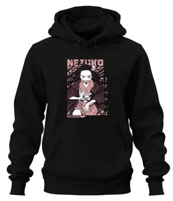Immagine prodotto di Nezuko Demon Slayer Kimetsu no Yaiba Anime Regalo Cosplay Fan Unisex Felpa con cappuccio, Nero, 3XL