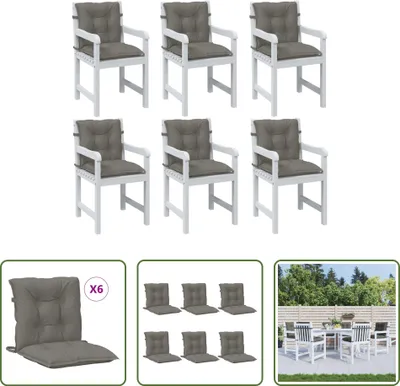 Image de The Living Store - 6 coussins pour fauteuils bas, gris foncé, 100 x 50 x 7 cm, tissu