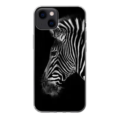 Produktbild von MuchoWow® Handyhülle Schutzhülle Hülle für iPhone 13 Zebra - Wilde Tiere - Schwarz Silikon Softcase Handy Hülle - Karteninhaber