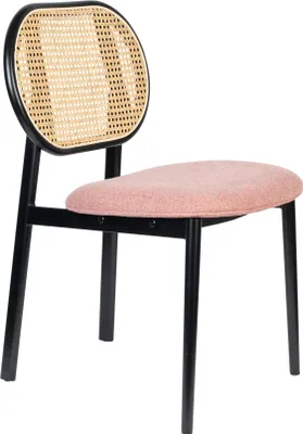 Produktbild von Zuiver Spike Esszimmerstuhl Naturel Rattan/ Rosa