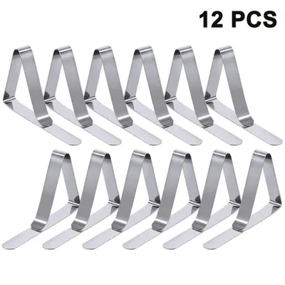 Produktbild von 12 Stück Edelstahl Tischdeckenhalter, Cuisine Stahlklammern, 12er-Set Tischdeckenklammern