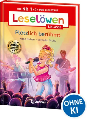 Immagine prodotto di Leselöwen 1. Klasse - Plötzlich berühmt: Die Nr. 1 für den Lesestart - Mit Leselernschrift ABeZeh - Erstlesebuch für Kinder ab 6 Jahren